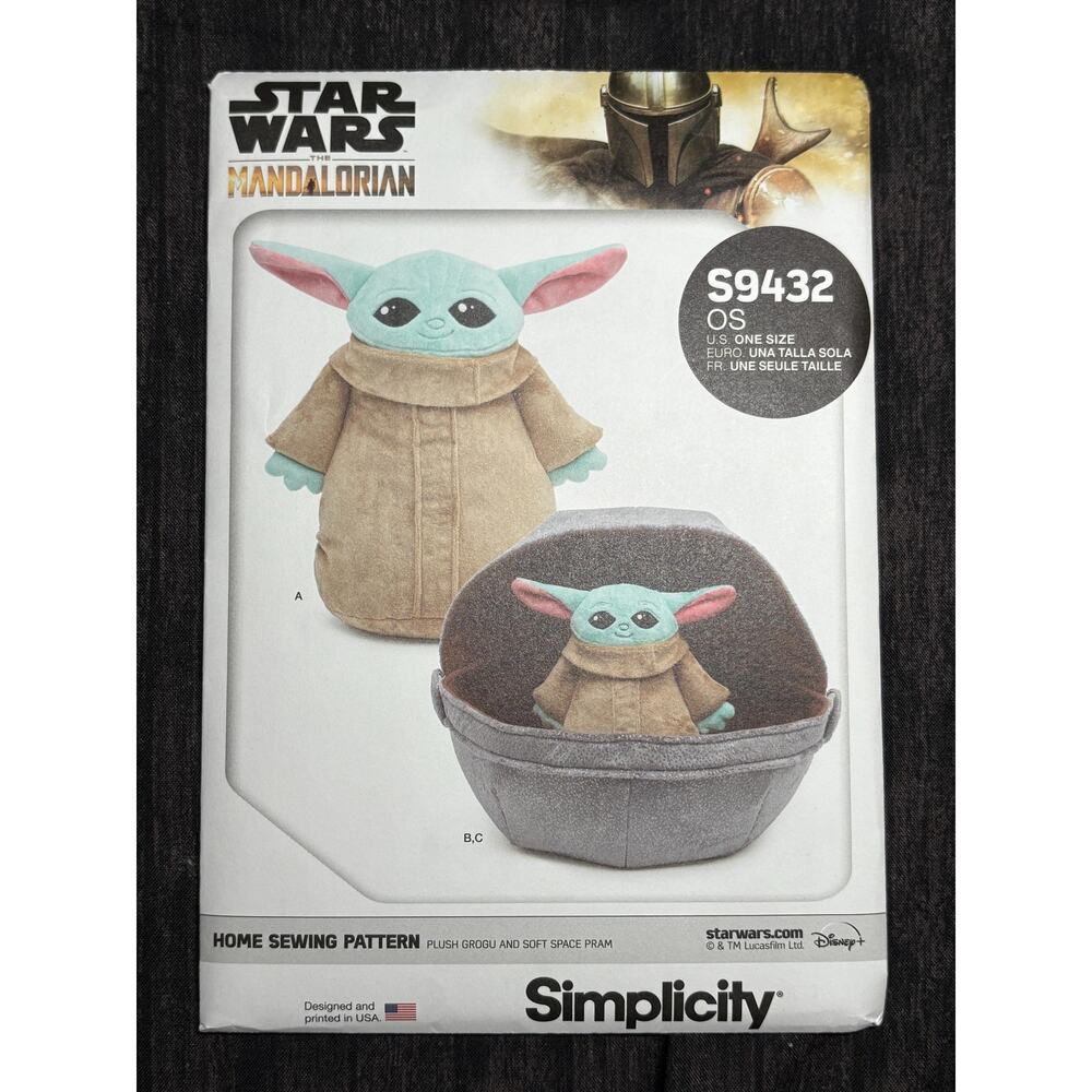S9432 Simplicity Sewing Pattern Plush Grogu and Soft Space Pram